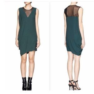 HELMUT LANG NEXA MESH PANEL DRAPE DRESS